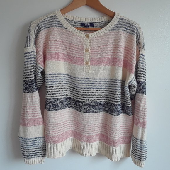 Chaps Sweaters - Chaps Cotton/Linen Sweater Top / L